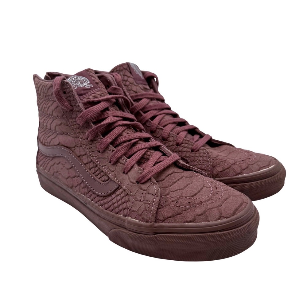 Vans Sk8-Hi Reissue Sneakers Unisex 7.5M | 9W Mahogany Excellent Snakeskin Zip